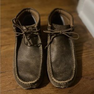 Twisted X Women's Chukka Driving Moc  - Brown & Tooled Flower 7